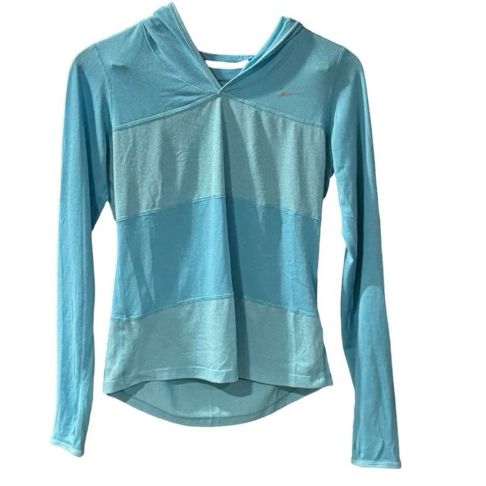 Nike Women’s blue dri fit Hoodie top long sleeve M Medium running